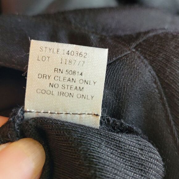 Vintage 80s Tahari Dress Wool Knit Modest Long Sleeve Maxi Button Aline Black 8 - Picture 13 of 14